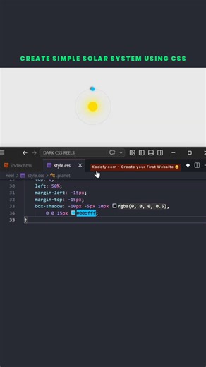 🔥 Create a Solar System using Pure CSS #coding #programming #webdesign #webdevelopment