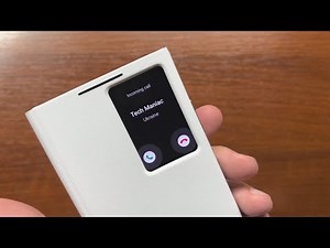 Samsung Galaxy S22 Ultra Cellular Incoming Call in a White Smart Clear View Cover Case