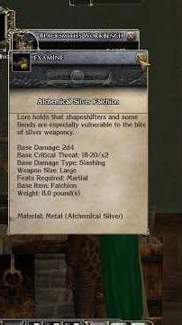 How to Craft Alchemical Silver Falchion in Neverwinter Nights 2 Short
