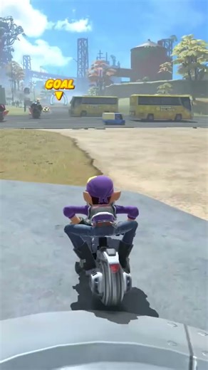Waluigi weaves through traffic with ease in Mario Kart World #mariokartworld #waluigi