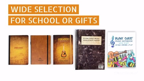 IVIDEOSONGS Songwriter's Notebook 5x8 in • Ivory Matte-Finished Music Notebook • 80 Page Hardcover Music Staff Paper Manuscript Paper Notebook Music Journal • 150 Free Music Lessons