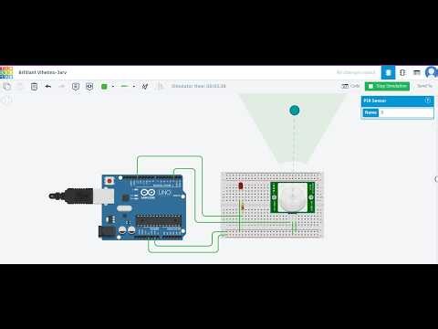 PIR Motion Sensor using Arduino in Tinkercad