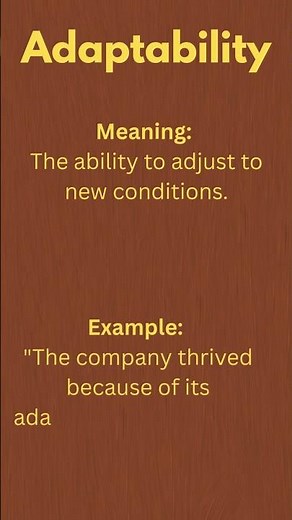 🔥 Learn Adaptability in 60 Seconds! Meaning & Example 📖
