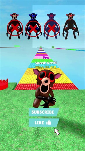 99 Nights Deer vs Speed Challenge Roblox obby 😂 #shorts #roblox