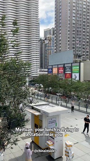 China Insider on Instagram: "The taste is so fly🤭Meituan's drone food delivery service is revolutionizing urban logistics in China. Launched in Shenzhen, the service uses a fleet of drones capable of delivering meals within a 3-kilometer radius in just 15 minutes⌛Comment '𝗚𝘂𝗶𝗱𝗲' to read my free China travel guide📕Comment '𝘃𝗽𝗻' to read my VPN recommendations for China🛜 . . . . #china #chinatravel #explorechina #visitchina #travelchina #chinatrips #chinadestinations #chinavpn #chinainsi