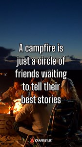 📍Campfire nights hit different. There’s something about the glow, the laughter, and the quiet moments that stay with you forever. Because where the fire is warm, so is the friendship. 🔥❤️ #campingvibes #campingwithfriends #outdoorlife #campfire #naturelovers | Camperville