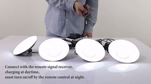 MUPOO Solar Pendant Lights with 3 Lamps,LED Waterproof Security Light Remote Control Outdoor/Indoor Hanging Solar Powered Light for Porch Garage Storage Gazebo Shed (with 3 Lamps White)