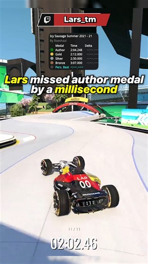 He Missed It By a Millisecond😭#trackmania #lars #shorts