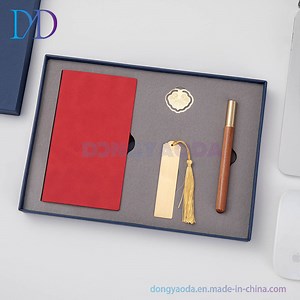 [Hot Item] Notebook Bookmark Mahogany Pen Gift Set School Literacy Plus Logo Printing