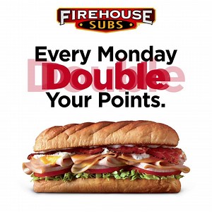 75K views · 593 reactions | Our subs are a lot of things, but best of all, they're worth double Firehouse Rewards points on Mondays. Save up your points and redeem them for delicious rewards like free subs and meal upgrades. | Firehouse Subs | Facebook