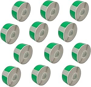 12rolls D30 Label Tape P11 Print Stickers P15 Portable Label Paper, 15 x 30 mm,Colorful Green
