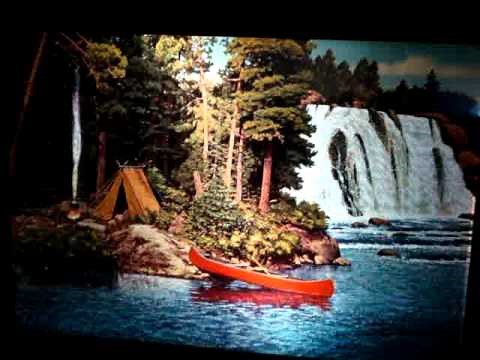 vintage ~HAMM'S BEER~ rotating light up motion sign "WATERFALL CAMP SCENE"