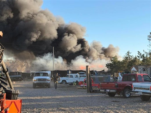 Large structure fire erupts in Weld County on Thursday