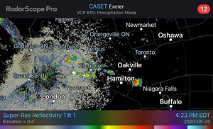 Severe thunderstorm warnings are in place as these isolated cells move through southwestern Ontario. Heavy downpours, strong winds and hail will be the main concern with these storms. | Ontario Storm Tracker