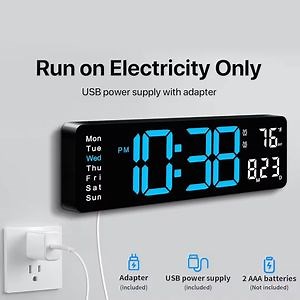 [Hot Item] Digital Wall Clock 17.3" Large Display Digital Clock with Remote Control Auto-Dimming Wall Clock with Night Light Dst Date Week