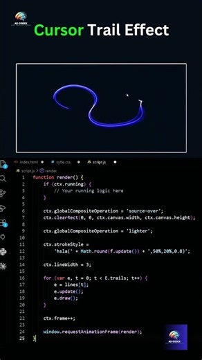 The Easiest Way to Animate Your Cursor ⚡ #coding #javascript #webdesign