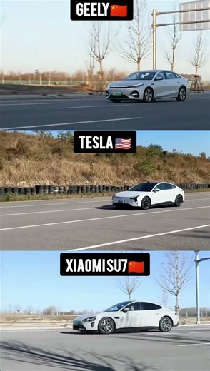 “Brutal Brake Test: Tesla vs Xiaomi SU7 vs Geely — No Time to React 💥🛑”