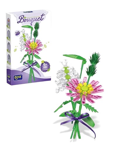 DEIZ 223-Piece Flower Bouquet Building Set – Pink Daisy & Wildflower B