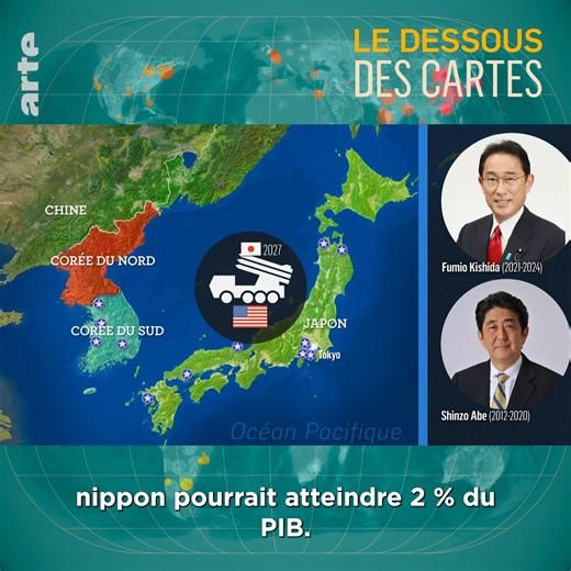 26K views · 761 reactions |  La Mer du Japon est un espace de confrontation entre deux systèmes d’alliances opposés : d’un côté les Etats-Unis, protecteur du Japon et de la Corée du Sud, de l’autre un trio de puissances nucléaires, Corée du Nord Russie et la Chine. Si elle est plus proche de Moscou et Pyongyang que de Séoul, Tokyo et Washington, la Chine ne voit néanmoins pas forcément d’un bon œil la montée des tensions régionales. | Le dessous des cartes | Facebook