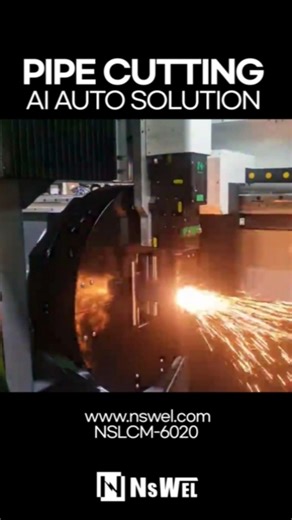 AI Pipe Cutting Machine in Action 🤖🔥 #pipecuttingmachine #automation #metalcutting