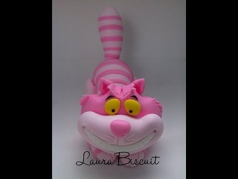 PERSONAGEM GATO EM BISCUIT ( ALICE NO PAIS DAS MARAVILHAS) POR LAURA BISCUIT