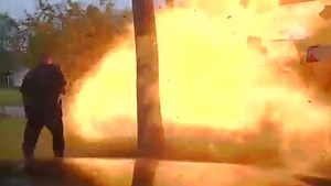 WATCH | Dramatic moment house explodes after vehicle crashes into it