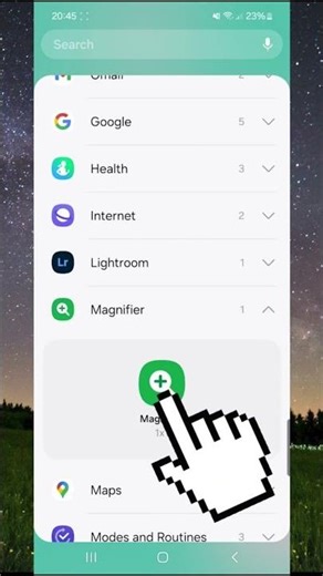How to Add the Magnifying Glass Widget to the Home Screen on a Samsung Galaxy Phone