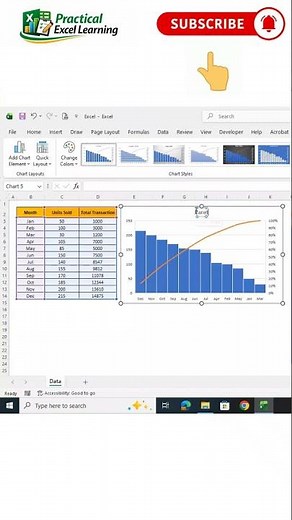Create Pareto Chart in Excel 2021 #excel2021 #excel #spreadsheetmagic