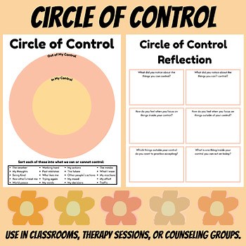 Circle of Control Sorting & Reflection Worksheets | CBT Coping Skill | SEL