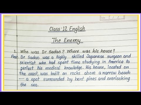 the enemy question answer | vistas chapter 4 question answer | The enemy important question