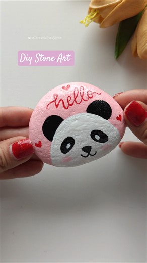 Paint STONE Pebbles into ADORABLE Panda