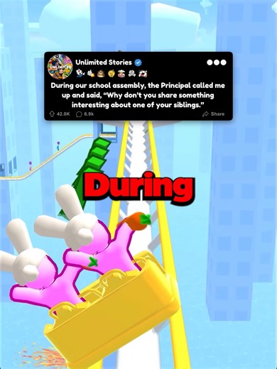 During our school assembly, the Principal called me up and said, “Why don’t you share something interesting about one of your siblings.” #reddit #redditreadings