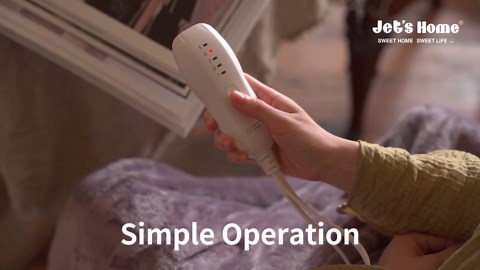 JET'S HOME Heated Blanket 50"x60" - ETL Certified Flannel Electric Blanket Machine Washable Heating Throw with 5 Heating Levels 3 Hours Auto-Off Warm Gift for Family (Blue)