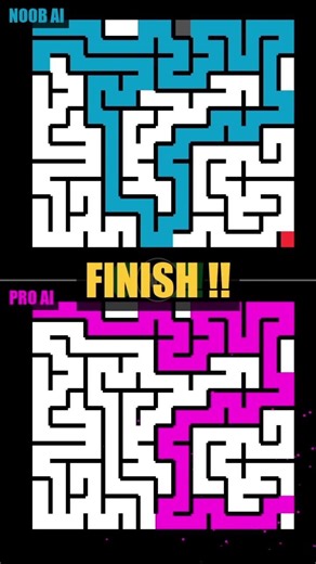 Noob AI vs Pro AI Maze 🤯 Which wins?