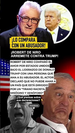 ¡Robert De Niro explota contra TRUMP: "Es un TIRANO"! 🔥 #robertdeniro #trump #polemica