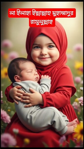 লা ইলাহা ইল্লাল্লাহু মুহাম্মাদুর রাসুলুল্লাহ #islamicshorts #cuteislamicbaby