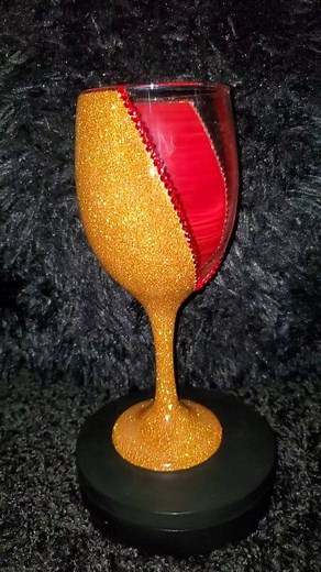 Glittering A Wine Glass! Full Tutorial on my YouTube! #tutorial #DIY #glitter #glittercups #epoxy #craft #modpodge #customcup | Brance So Craftee