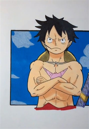 Luffy artwork drawing from One Piece