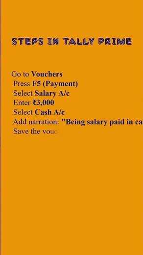 Salary Paid in Cash Entry in Tally Prime | Payment Voucher Example