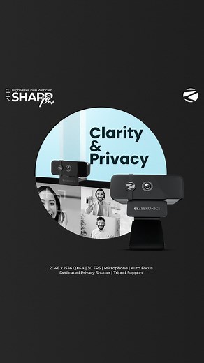 31K views · 38 reactions | Stay in the loop with ZEB-Sharp Pro – where secure video meetings meet ultimate clarity. #Zebronics #Alwaysahead #zebsharppro #webcam | Zebronics | Facebook
