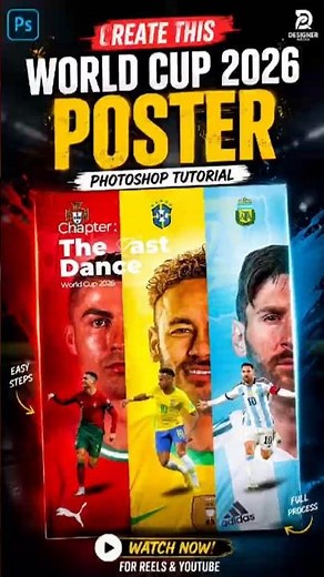 World Cup 2026 Poster Design Tutorial ⚽🔥 | Photoshop Sports Poster Design
