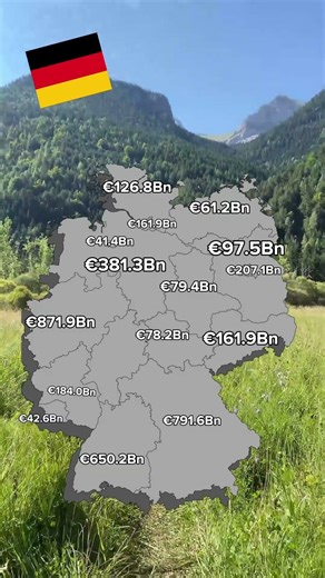 GDP of German States! #map #germany #europe #money #shorts