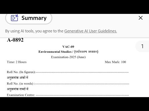 VAC 09 ENVIRONMENT STUDIES PREVIOUS QUESTION PAPER 2025 UTTRAKHAND OPEN UNIVERSITY CHECK OUT