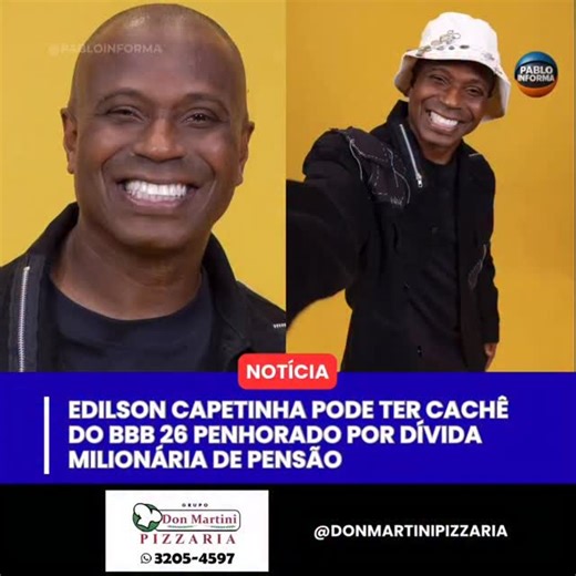 Pablo Braz | De acordo com a Folha de S.Paulo, o ex-jogador Edilson Capetinha pode ter parte do cachê recebido no Big Brother Brasil 26 penhorada pela... | Instagram