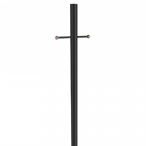 Design House 80" Traditional Weather-Resistant Outdoor Lamp Post with Cross Arm, Black