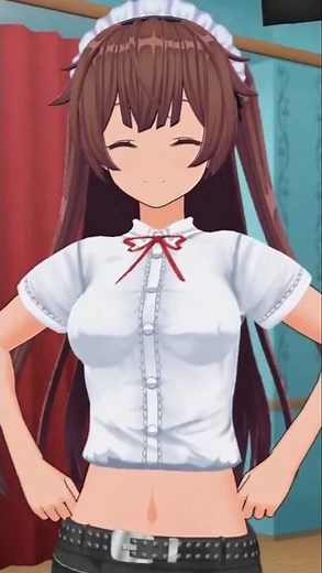 Muku-chan Show Belly button Cute. (COM3D2) #COM3D2 #カスタムオーダーメイド3D2 #無垢ちゃん #bellybutton #おへそ