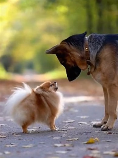 Mini Schnauzer's Bold Barking at Bullmastiff