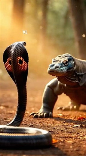 “Komodo Dragon vs King Cobra – Venom vs Power”#komododragon #kingcobra #animalbattle