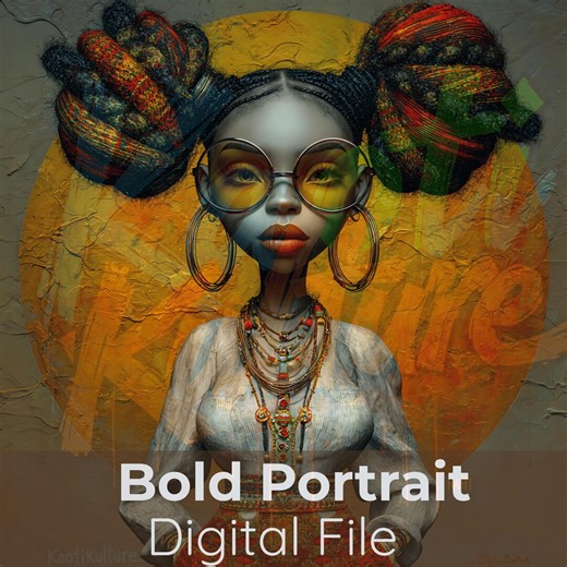 Avant Garde Portrait Wall Decor Digital Download Modern Afrocentric Muse Printable Statement Artwork - Etsy