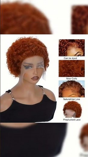 Ginger Curly Pixie Bob Wig